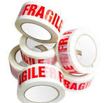 BOPP Hot Melt Packaging Tape, logo print ''FRAGILE'', 40mu, 48mm x 150m, 36 rolls/ctn,